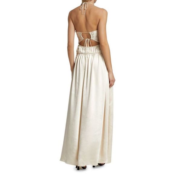 JONATHAN SIMKHAI Clementine Open Back Halter Gown - Picture 2 of 11